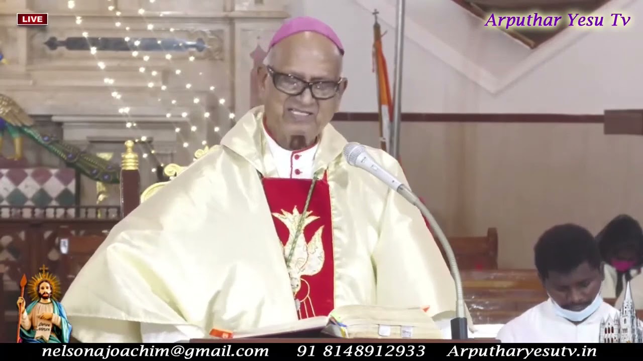 Sermon and Song by Archbishop Emeritus Rev. Fr. A. M. Chinnappa, SDB, Madras Mylapore 18-10-2021