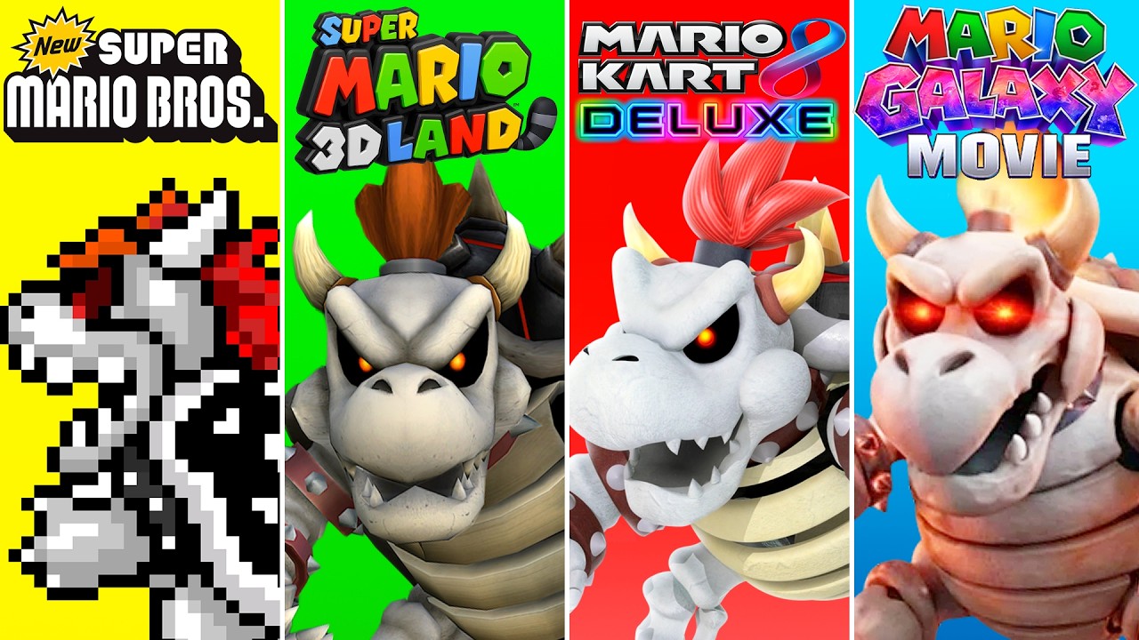 Evolution of Dry Bowser in Super Mario (2008-2026)