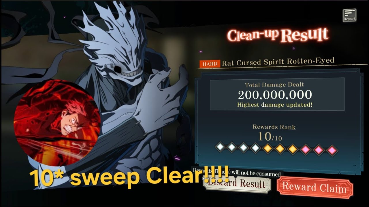 Hard Sweep Red 10* Clear (First Ever on my account)||Jujutsu Kaisen Phantom Parade