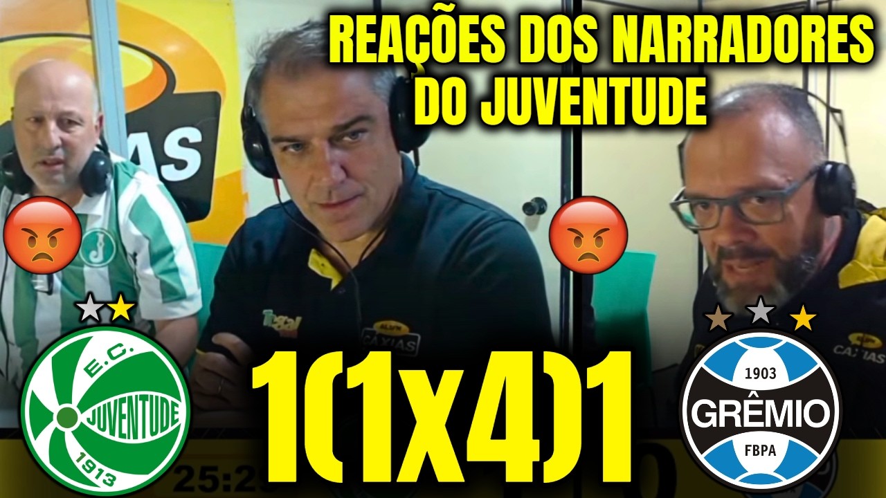 REAÇÕES DOS NARRADORES DA RÁDIO CAXIAS à ELIMINAÇÃO DO JUVENTUDE JUVENTUDE 1(1X4)1 GRÊMIO