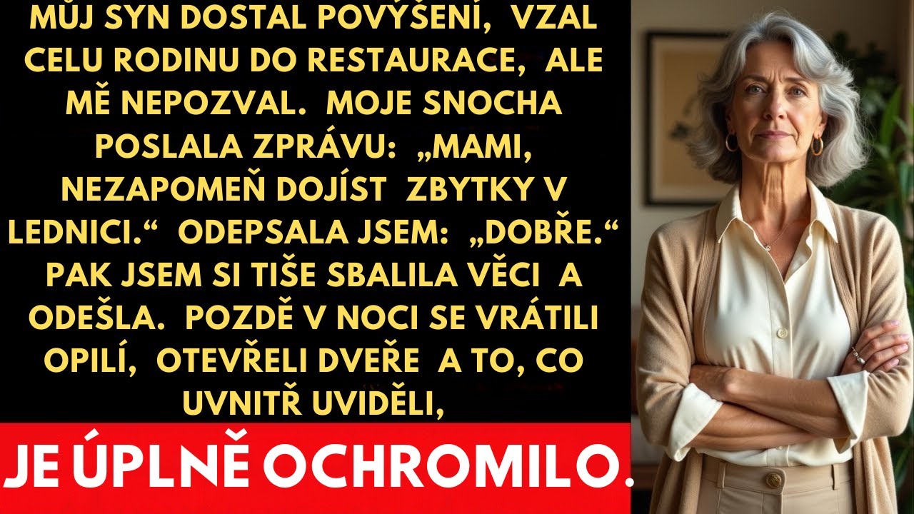 Moje snacha řekla: „Mami, nezapomeň dojíst zbytky v lednici,“ a já jsem byla v šoku.