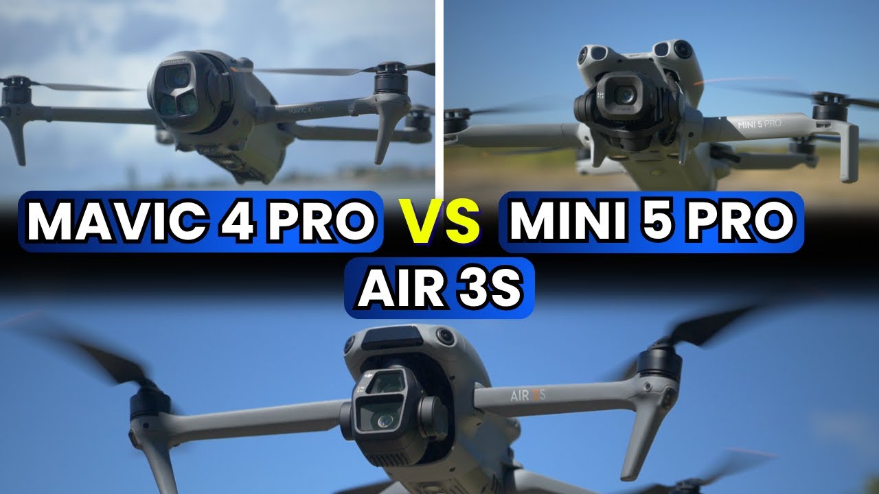 🚀 DJI Mini 5 Pro против Air 3S против Mavic 4 Pro — характеристики, функции и реальные результаты!