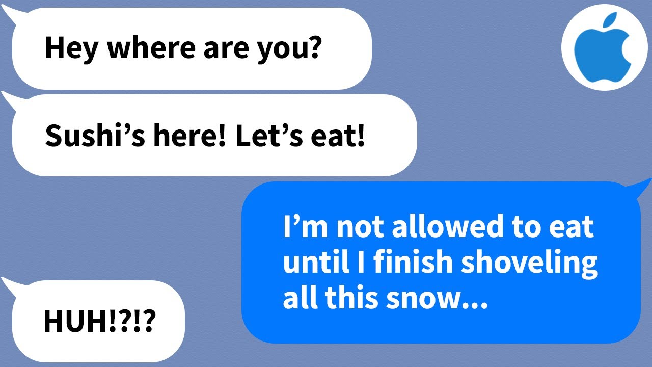 【Apple】Я пришла домой в снежный день и не смогла найти свою SIL... Когда я написала ей сообщение ...