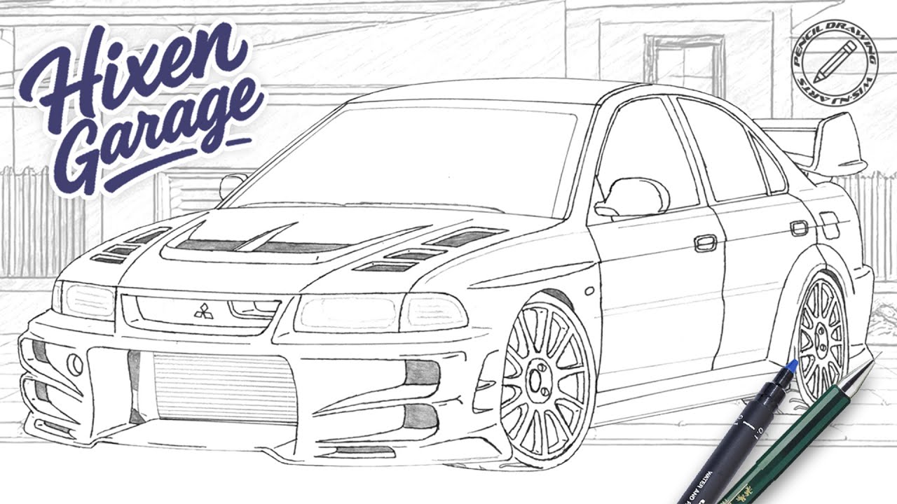 HixenGarage Arts - 1999 Mitsubishi Evo VI Drawing