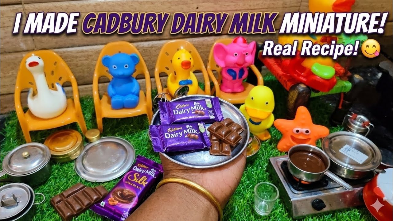 Miniature dairy milk chocolate idly recipe/lunch box ideas 90s tiny kitchen #dairymilk #choculate
