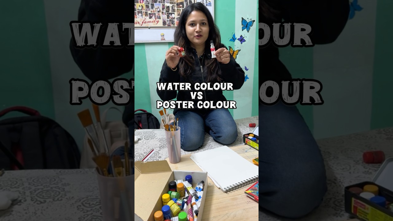Water Colour Vs Poster Colour?  #shorts #ytshorts