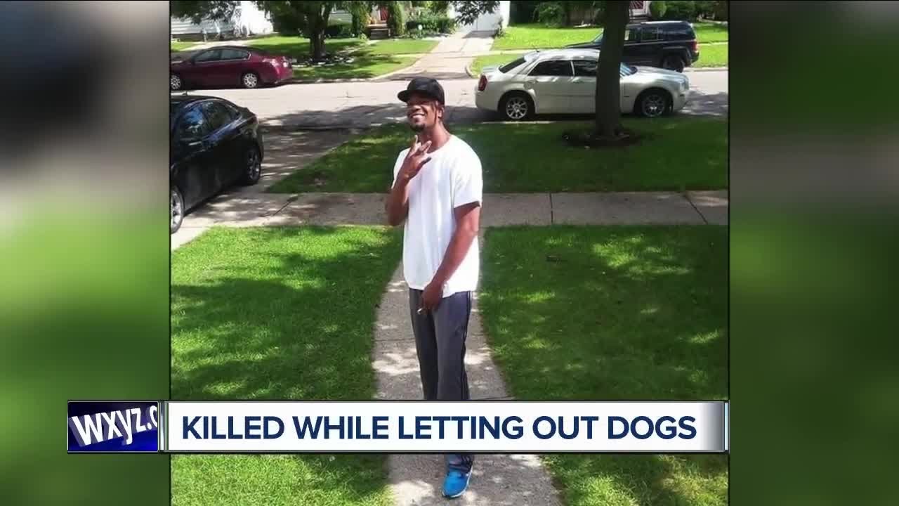 Detroit man shot and killed while letting dogs outside his home