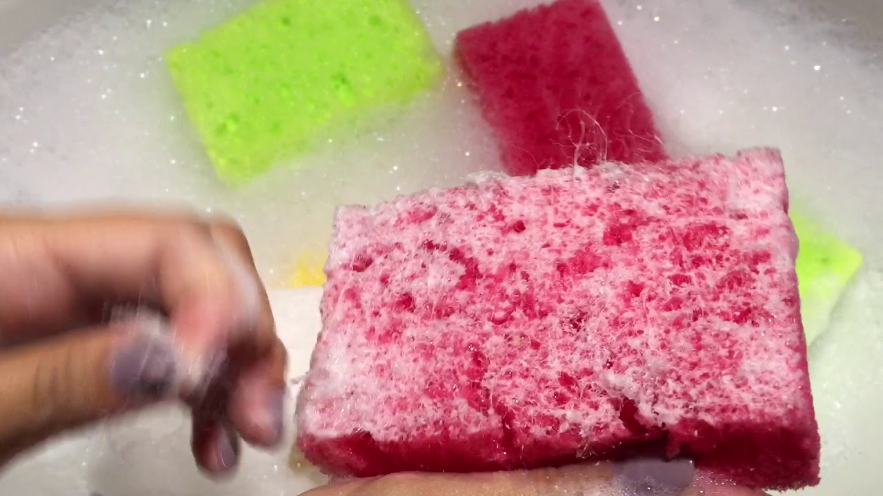 ASMR SPONGES | Soapy ripping kitchen sponges | Sponge, destroy sounds