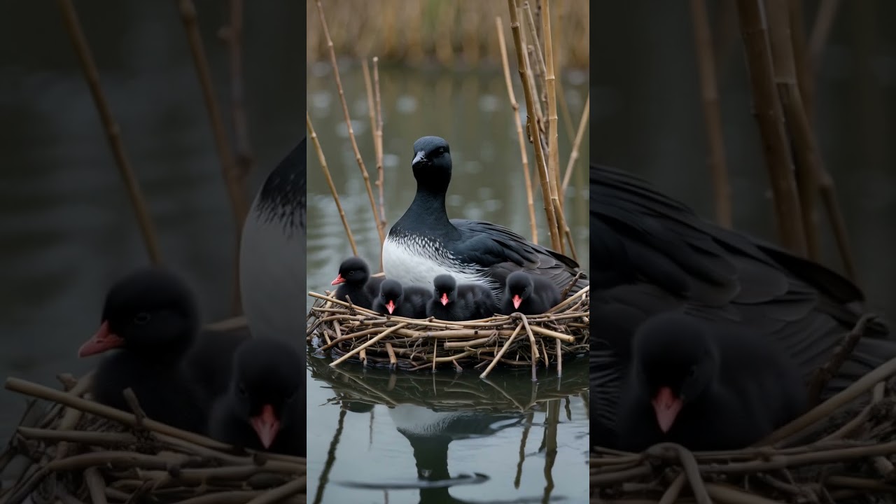 Eurasian Coot Nest: A Breathing Ring on Still Water #coot #birds #ducks #nature #birdnest #wildlife