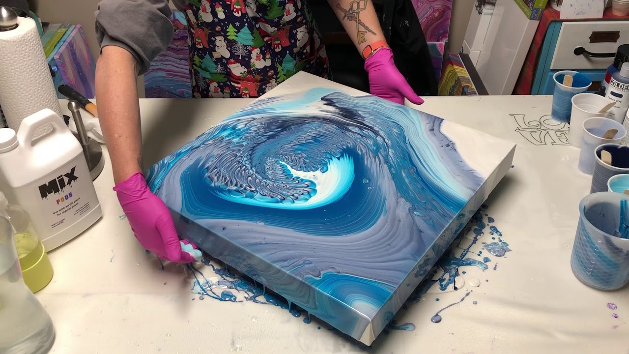 #33 Long Winter’s Night  Acrylic Pouring/Abstract Art/Fluid Art