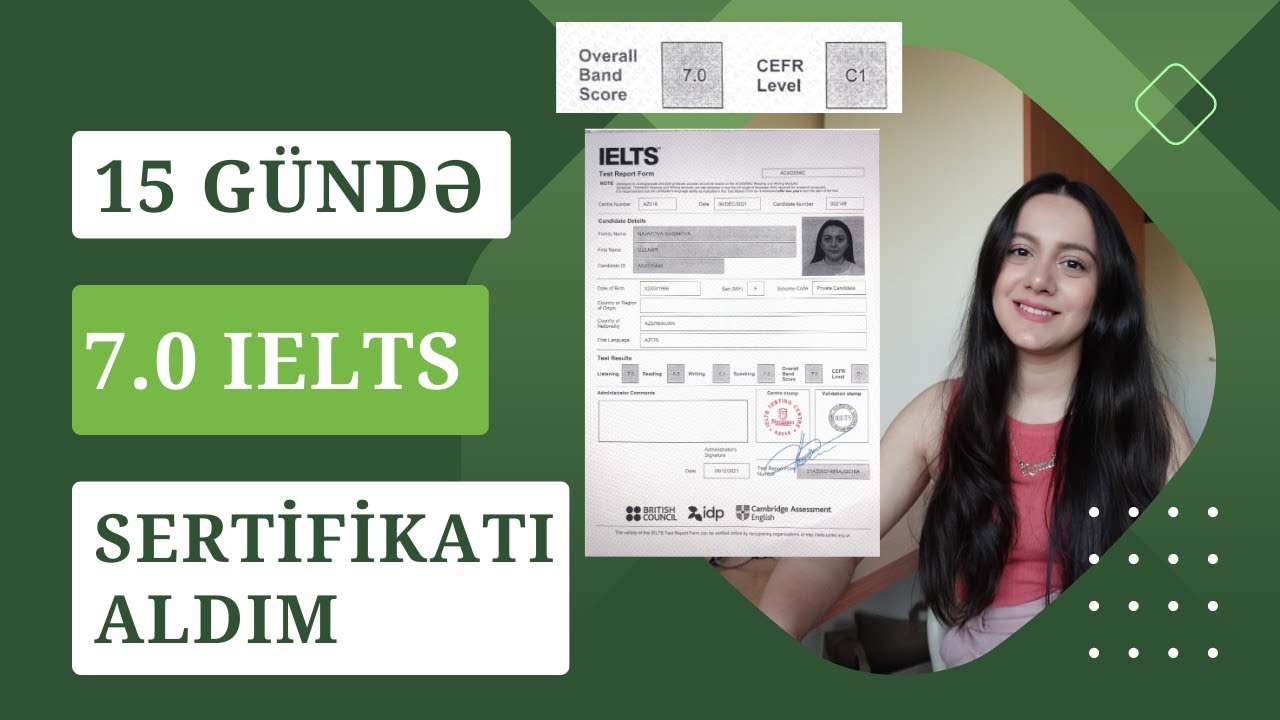 15 GÜNDƏ 7.0 IELTS SERİFİKATI ALDIM | İntensiv çalışma proqramı