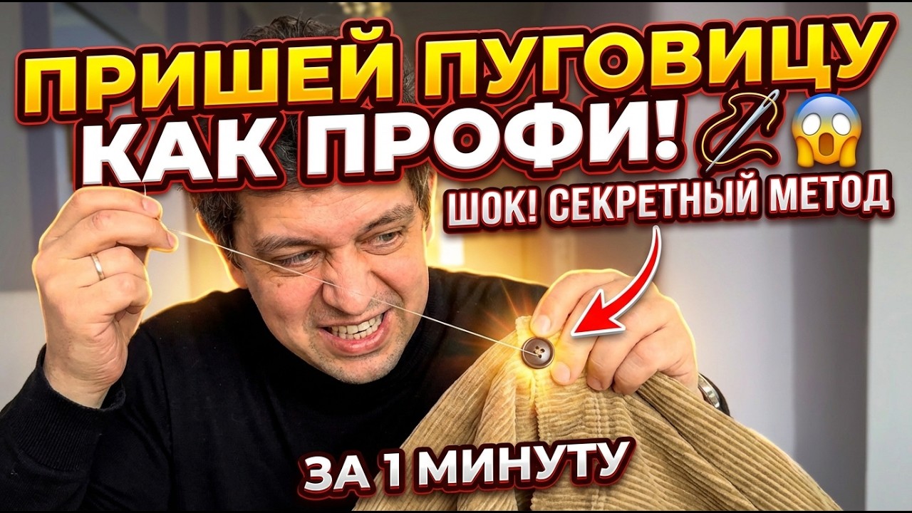 🎩 СЕКРЕТНЫЙ МЕТОД! КАК ПРИШИТЬ ПУГОВИЦУ?! ГРИГОРИЙ ПРОНИН