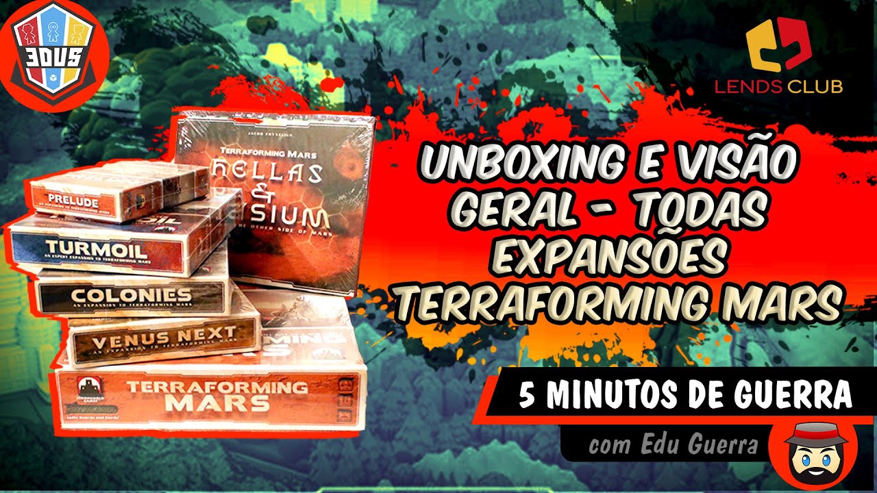 Unboxing e Visão Geral - Todas expansões Terraforming Mars