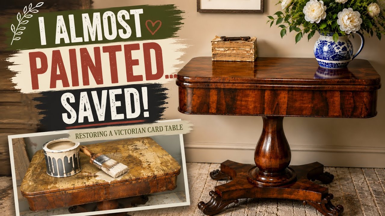 Find out whether I chose to paint or restore this antique card table ￼