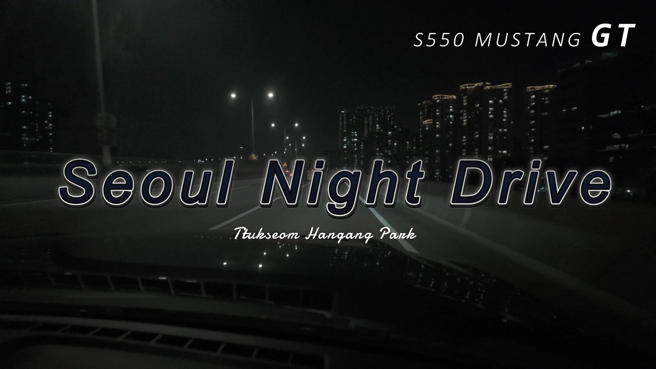 Mustang GT Seoul Night Drive ASMR | Passenger POV | Ttukseom Hangang Park (No Talking, No Music)