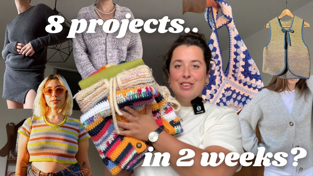 wip finishing marathon: 8 knit + crochet projects in 2 weeks