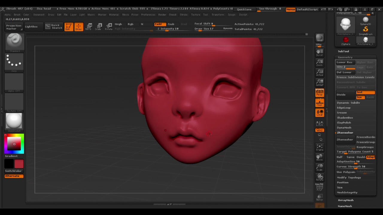 Sculpting a BJD Head in Zbrush