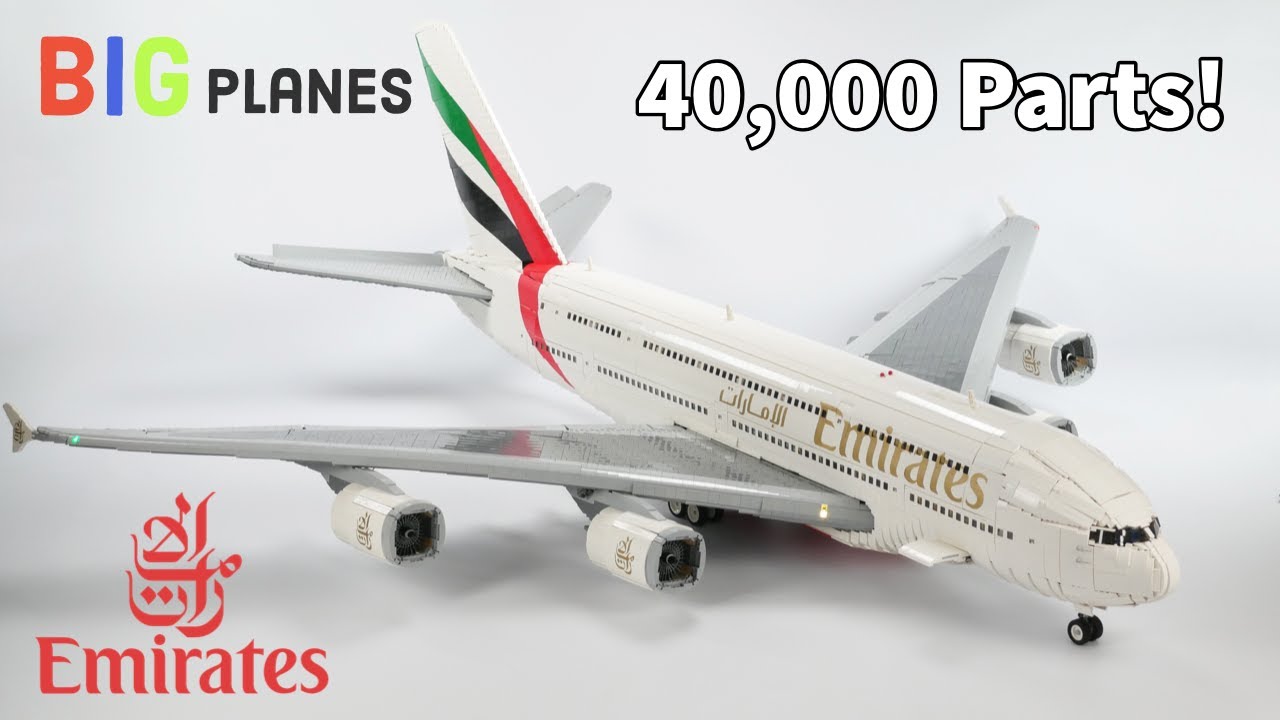 LEGO Emirates Airbus A380 Superjumbo! Полный интерьер, размах крыльев 2,1 метра, более 40 000 дет...