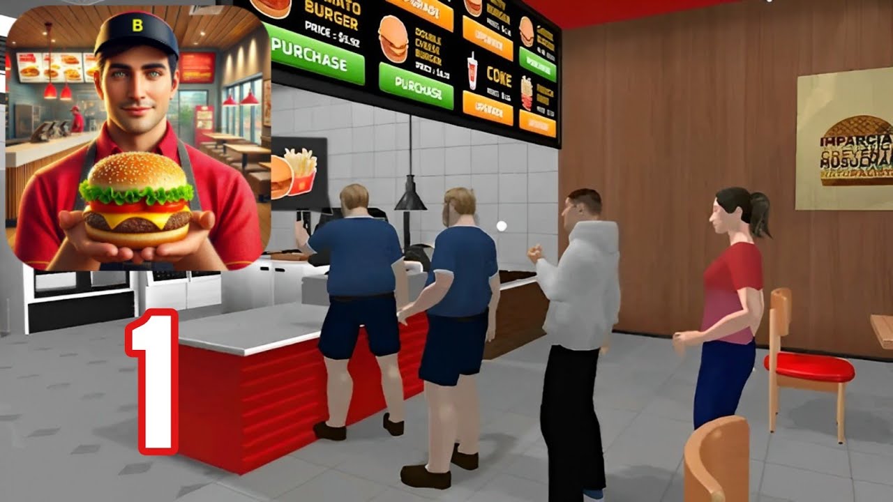 Burger Simulator - Part 1 - Gameplay Walkthrough - Level 1-10 (Android, iOS)