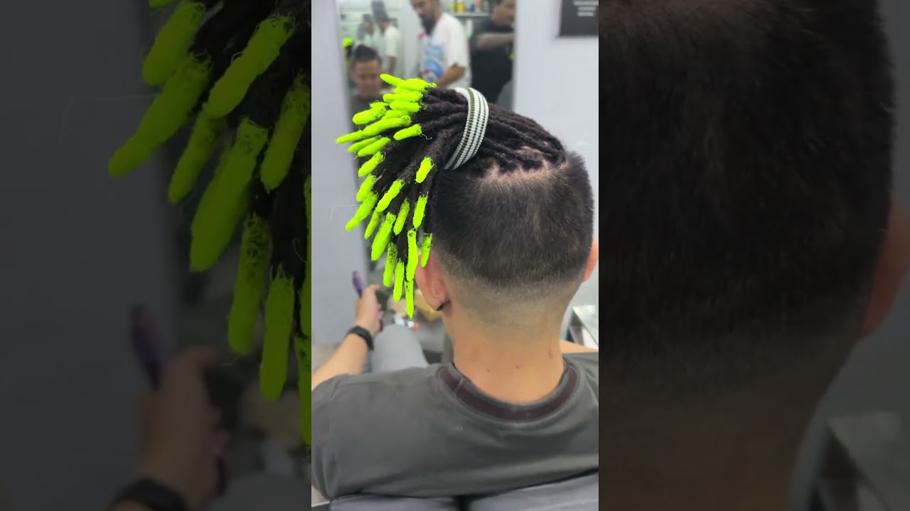 Glow in the dark dreadlock tiplocs #dreads #hairstyle #haircut #dreadlocks