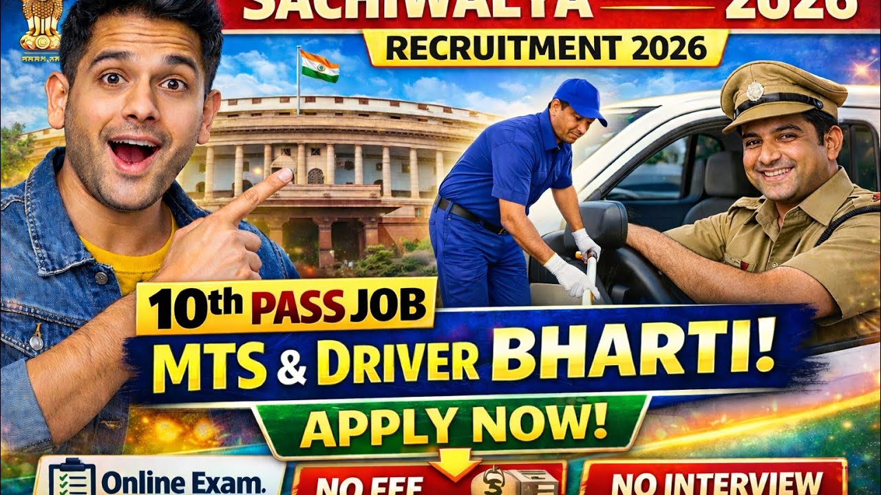 #Sachiwalya Recruitment 2026 ! सचिवालय भर्ती 2026 ! New vacancy  Sachiwalya! 10th passed 