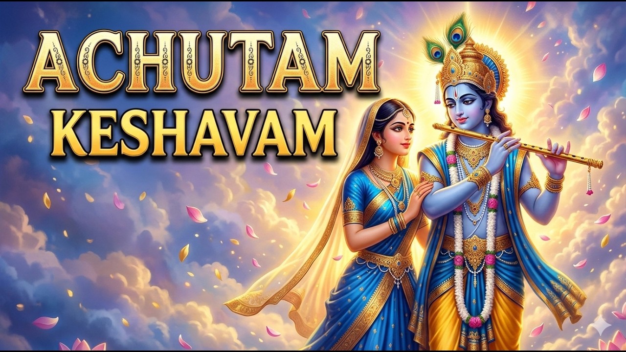 Achutam Keshavam Krishna Damodaram 🙏 Most Powerful Krishna Bhajan