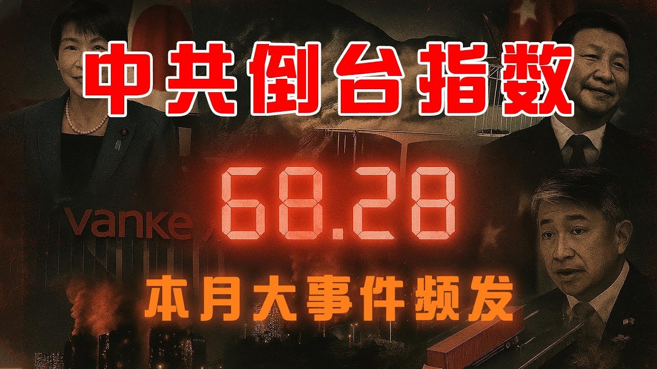 中國政權進入高危震蕩期！「倒台指數」11月飆至68.28，萬科暴雷、特大橋垮塌、國際切割共振，加速逼近70臨界點，黑天鵝風險爆表！