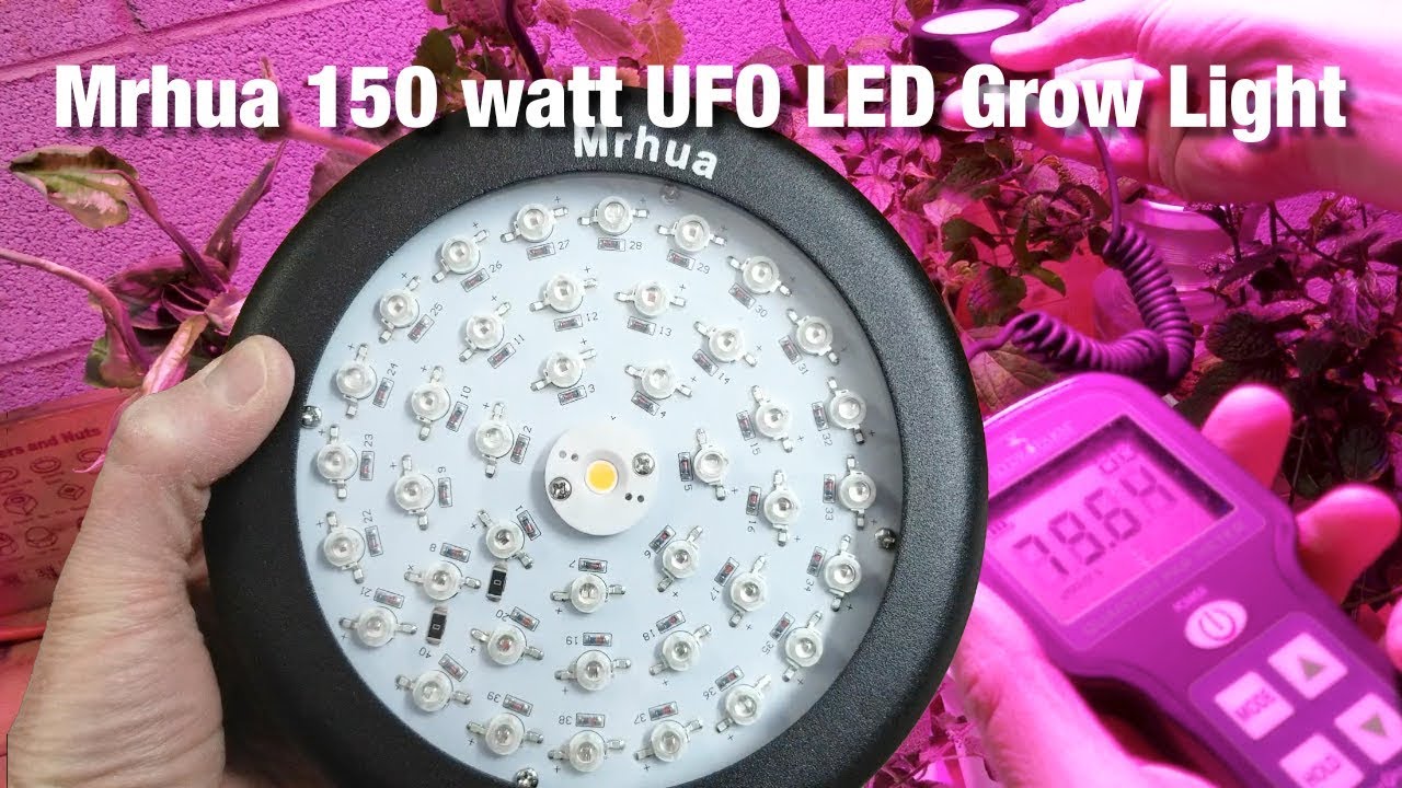 Mrhua 150 watt (65 actual) UFO LED grow light unboxing and setup