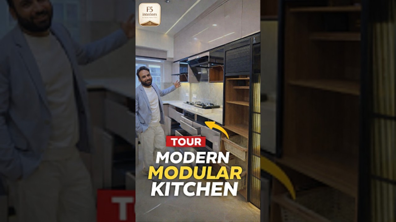 beautiful modern modular kitchen | m3m smartworld gems gurgaon | f5 interior