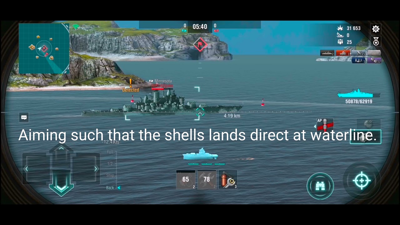 How to get citadel hits : World of Warships Blitz. Above waterline, mid section or deck.