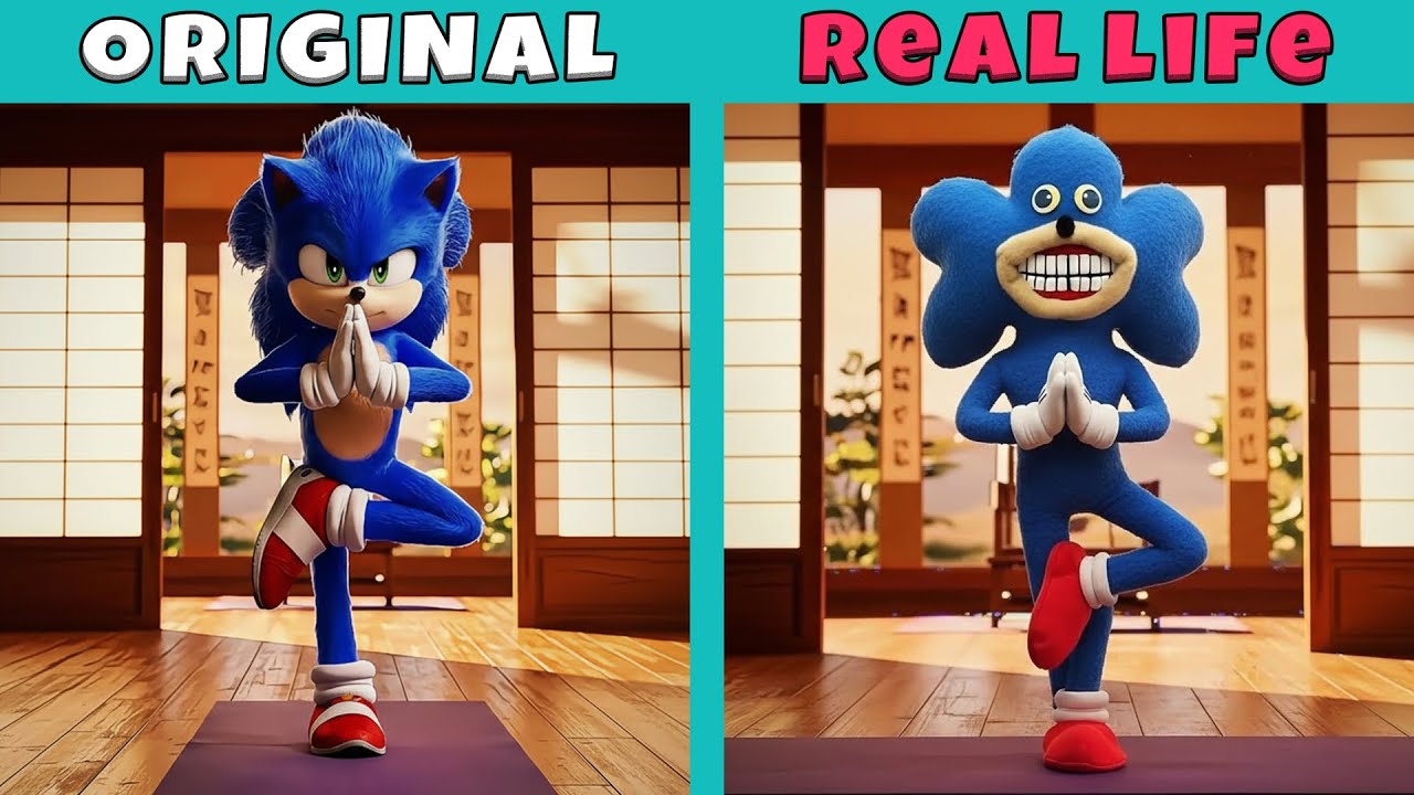 Sonic learns how to become a martial artist | Sonic Original vs Real Life | Animation