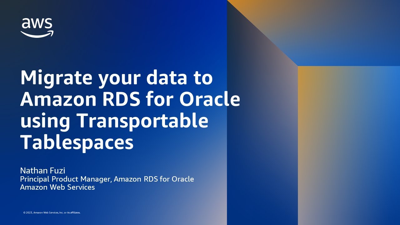 Migrate your data to Amazon RDS for Oracle using Transportable Tablespaces - AWS Databases in 15