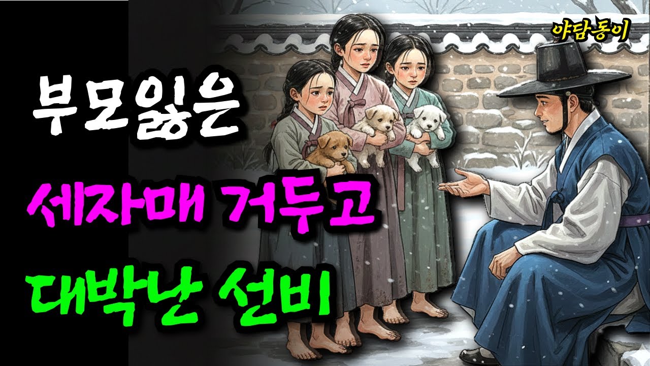 한양으로 팔려 가기 전 부모 잃은 세 자매 밥먹여 거두어 키운 선비의 정체 .민담,전설,설화.야사.옛날이야기.오디오북.수면동화.자면서듣는 이야기.운전할 때 듣는 이야기