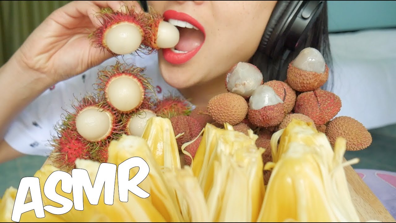 ASMR Exotic Thai Fruit (Jack Fruit, Lychee, Rambutan) EATING SOUNDS | SAS-ASMR