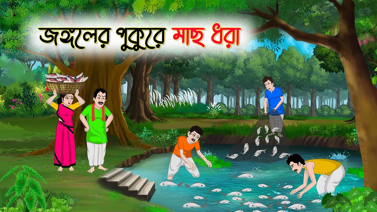 জঙ্গলের পুকুরে মাছ ধরা | Bengali Cartoon | Rupkothar Golpo | গ্রামের-Golpo