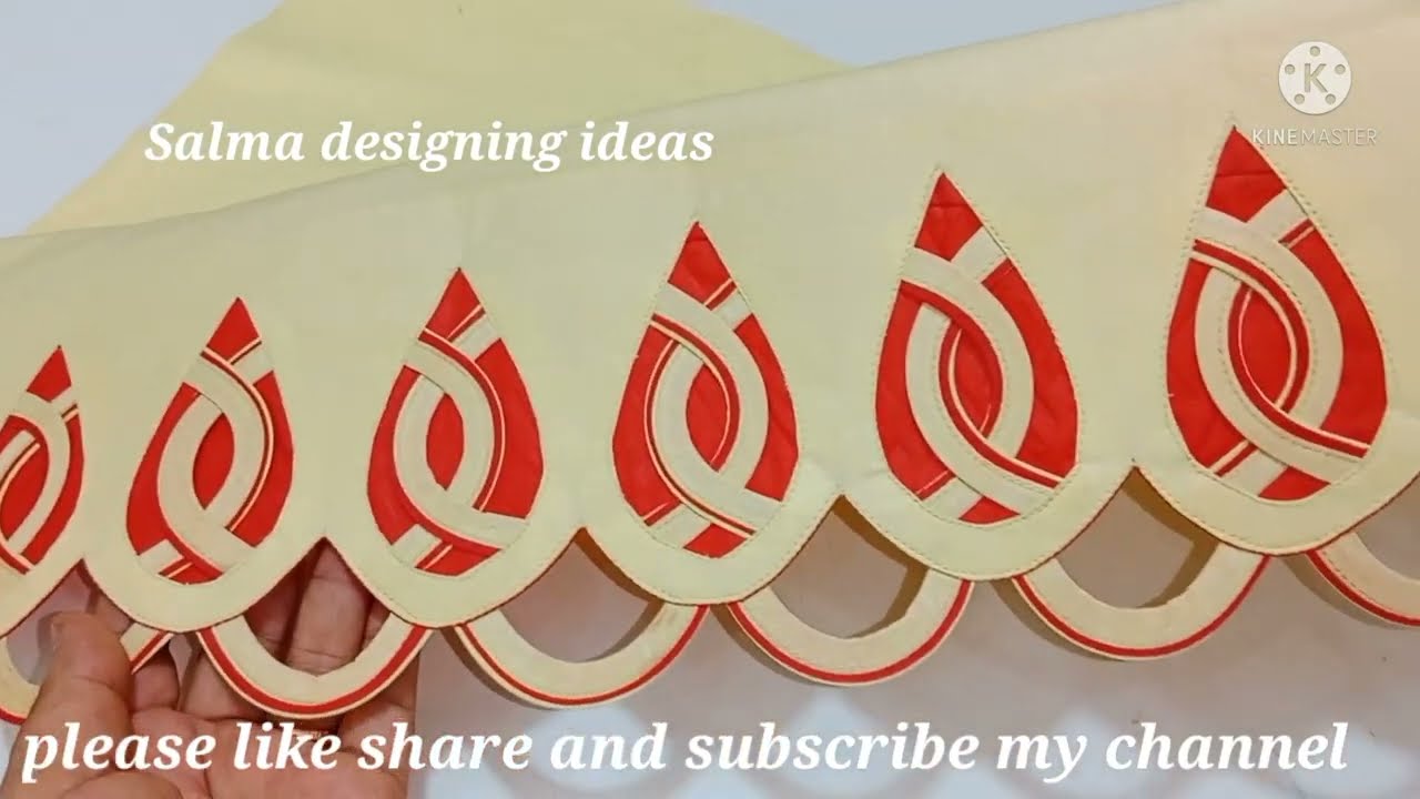 Daman Design l New Daman Design Cutting and Stitching by(Salma designing ideas)گھیرے کا ڈیزائن