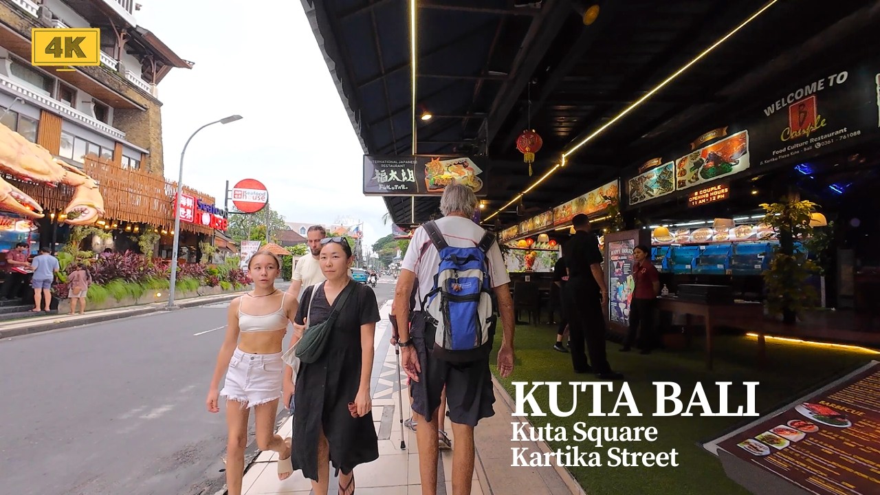 4K Kuta Square & Kartika Street Recent Walk | Walking Tour Kuta Bali Today 2026