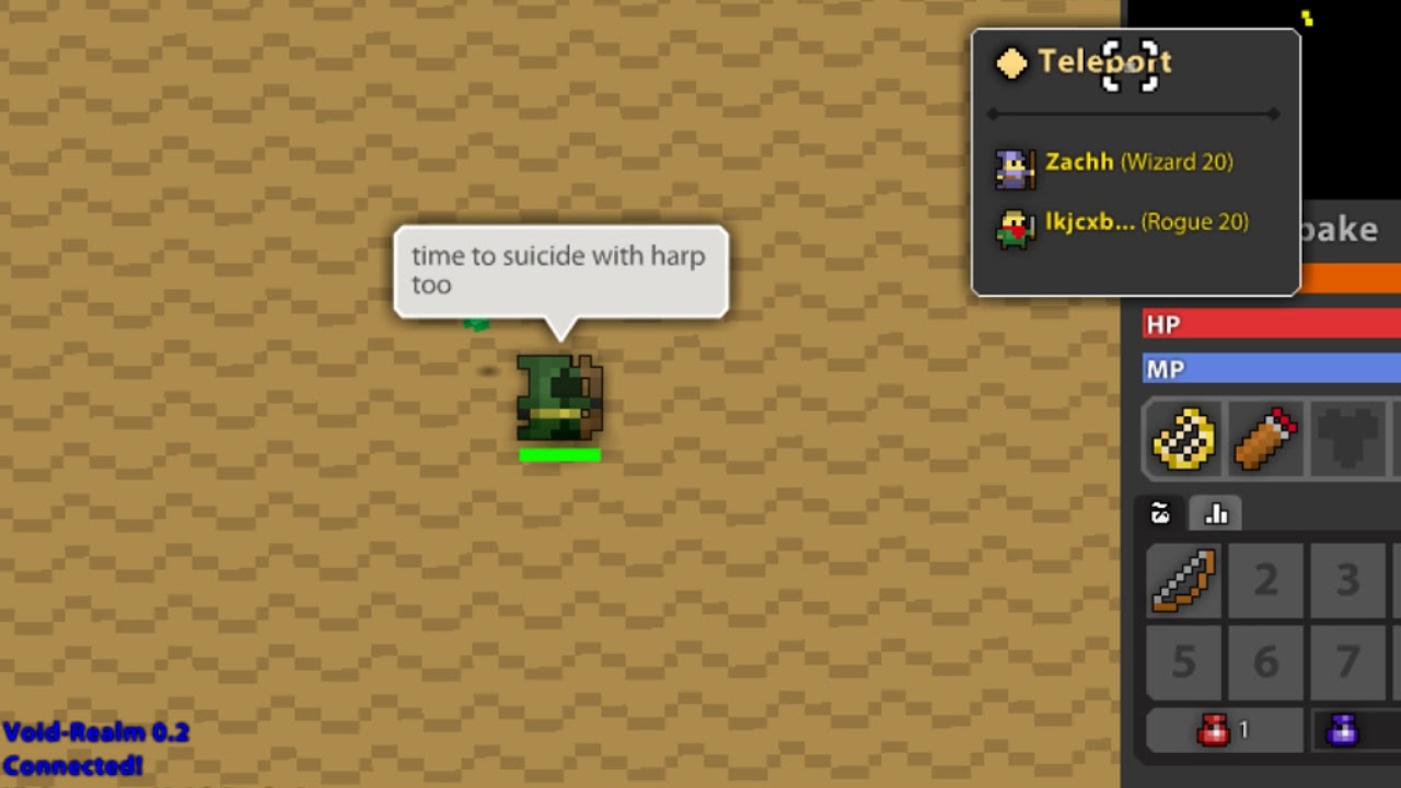 RotMG Pserver Void Realm suiciding with harp.