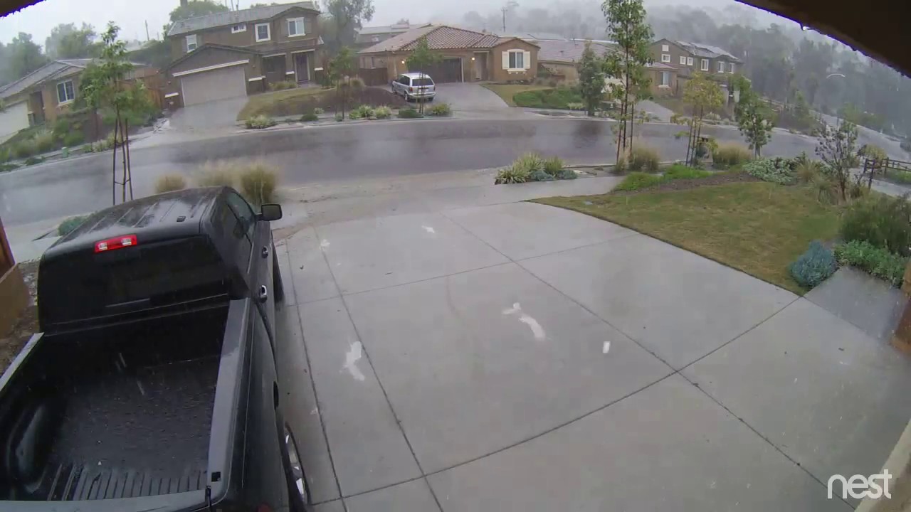 Trashcans blown away