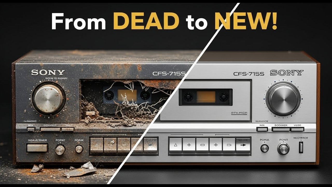 My First Video - Unbelievable Sony CFS-715S Restoration | From Rusty to Like New Cassette Recorder