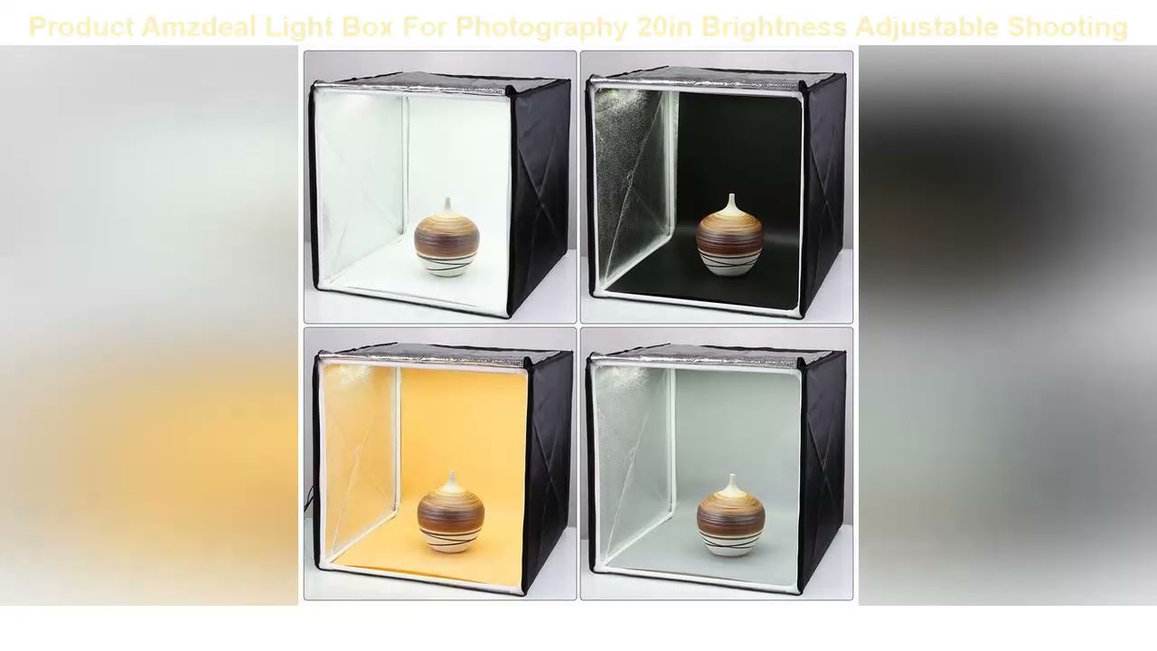 Amzdeal Light Box For Photography 20in Brightness Adjustable Shooting Tent With Led Light 4 Backdro