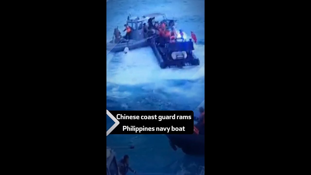 Chinese coast guard rams Philippines navy boat