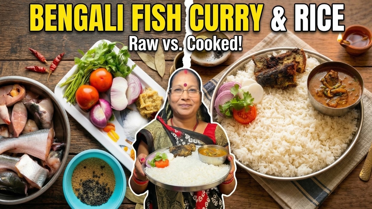 Bengali Fish Curry & Rice | Raw vs. Cooked 🐟🍚