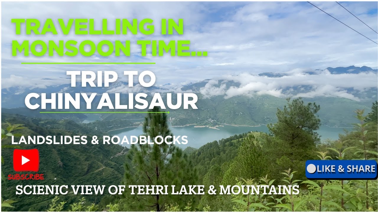 🚗 Trip to Chiniyalisaur During Monsoon  Landslides & Risky Mountain Roads  Roadblocks 🌧️