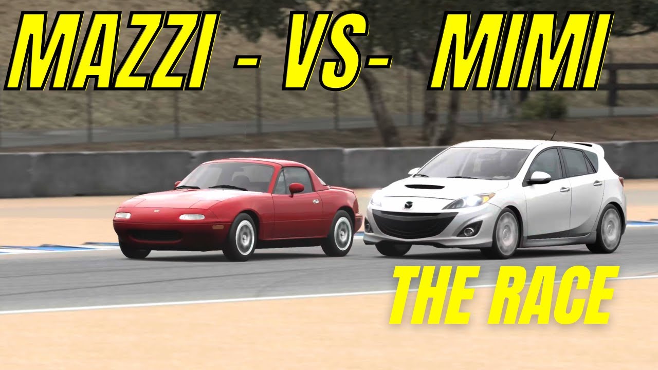 FIRST EVER Mazzi MiMi Race Miata Mx5 Vs Mazda Speed 3 Debut Race