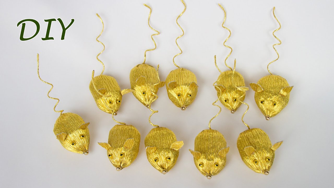 DIY МЫШКА из бумаги на Новый год 2020 ☆ Поделки своими руками ☆ Символ года ☆ Крыса игрушка на елку