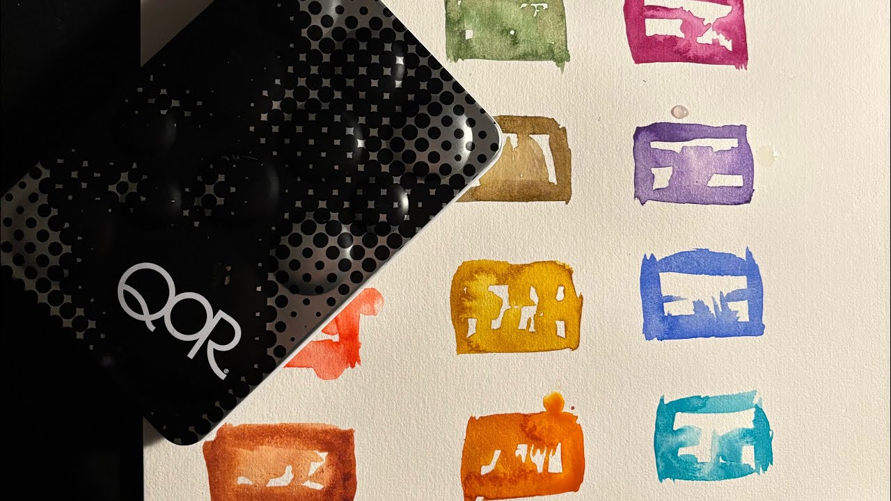 ⭐️ SWATCHING  QoR ￼ Watercolors HI chroma set of 6+6 supplement colors 🖌️💖😉￼￼￼￼