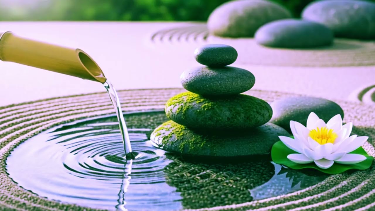 “Relaxing Water Fountain with Soft Piano for Stress Relief & Healing”
