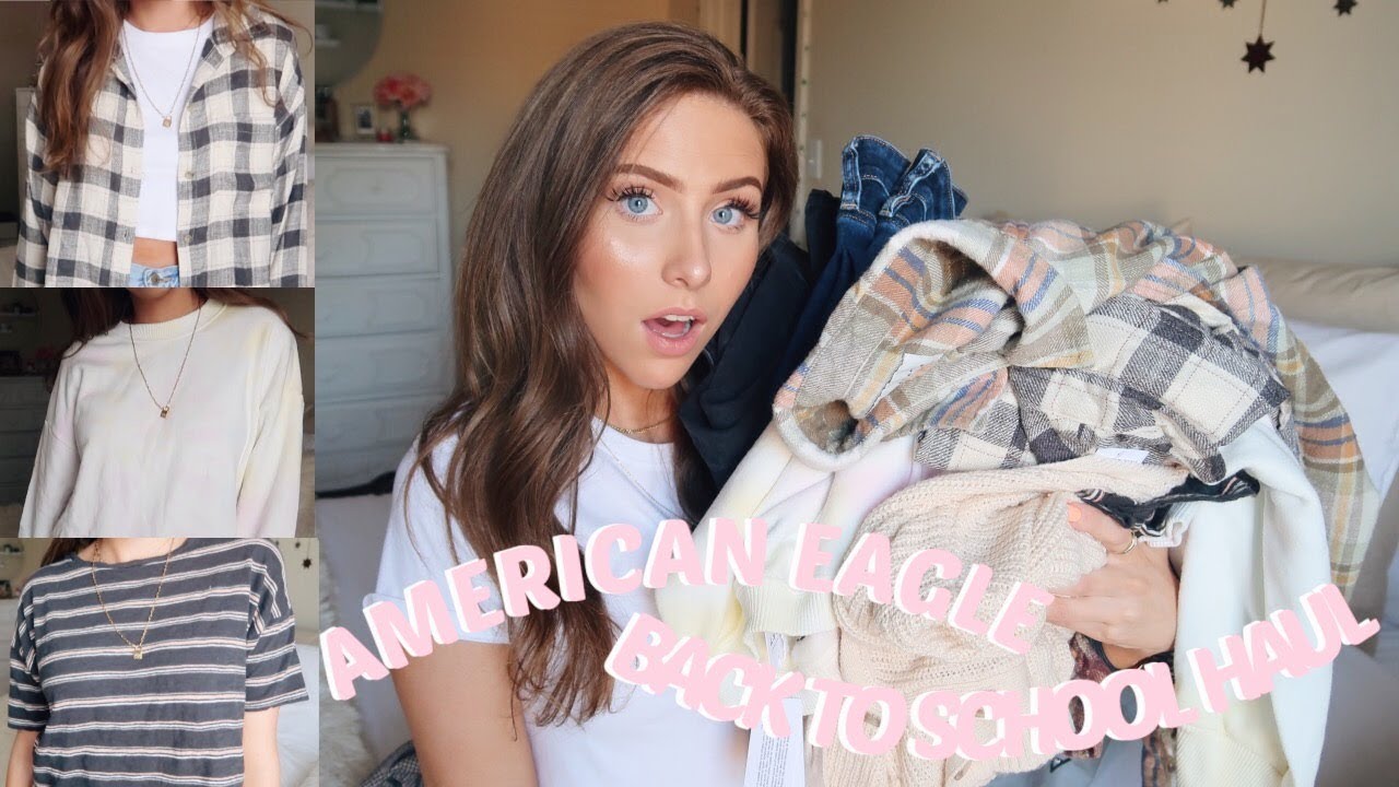 AMERICAN EAGLE BACK TO SCHOOL TRY ON HAUL | JEANS, FLANNELS, & MORE!