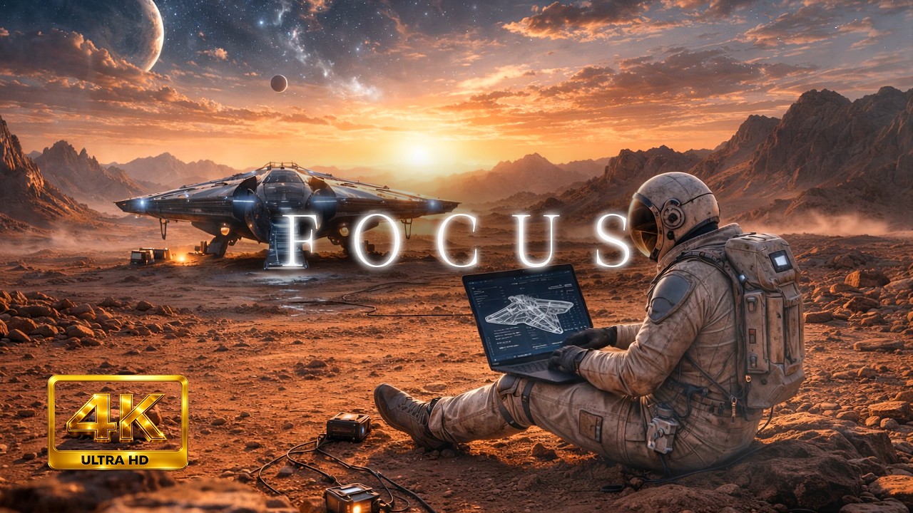 Music for Deep Thinking | 1 Hour Space Ambience | Exploring Planet Tharsis